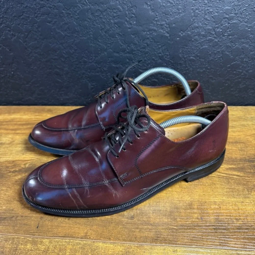 Cole Haan Nike Air C07225 Burgundy Leather‎ Split Toe Oxford Mens 10.5M